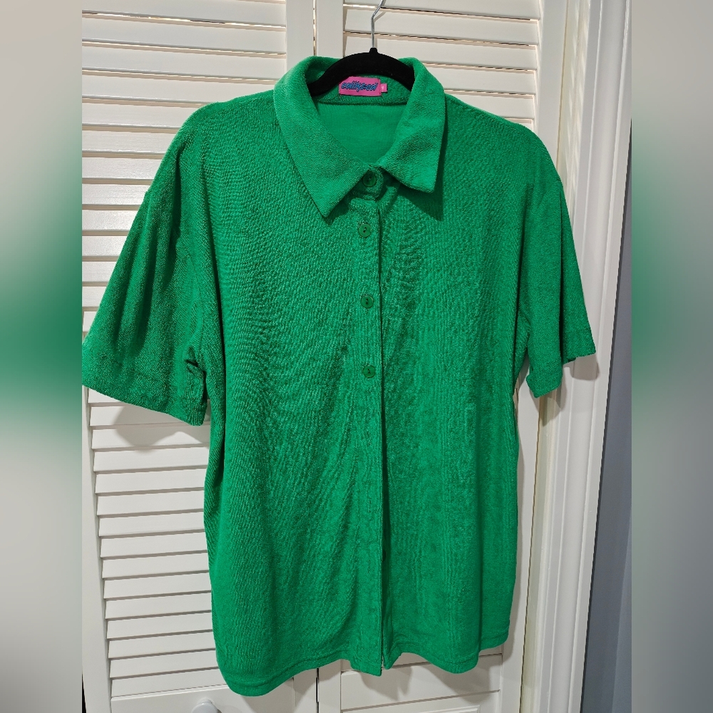 Edikted green towel shirt XL